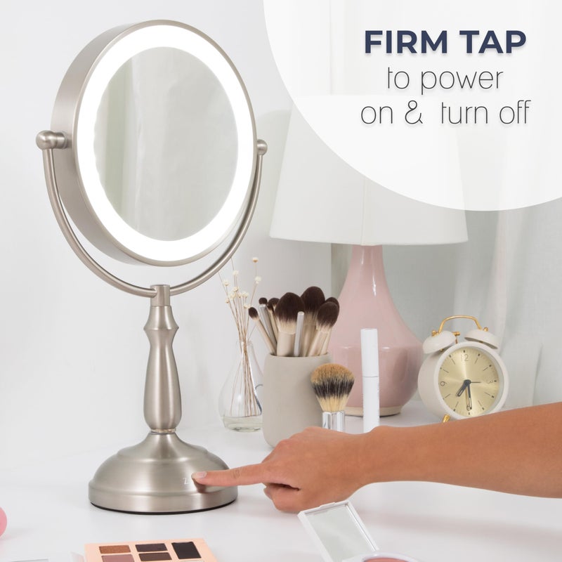 Zadro 11" Makeup Mirror with Lights and Magnification Dimmable Touch LED Lighted Makeup Mirror with Magnification (Large | 11" x 17" | 10X/1X, Chrome) - Image 5